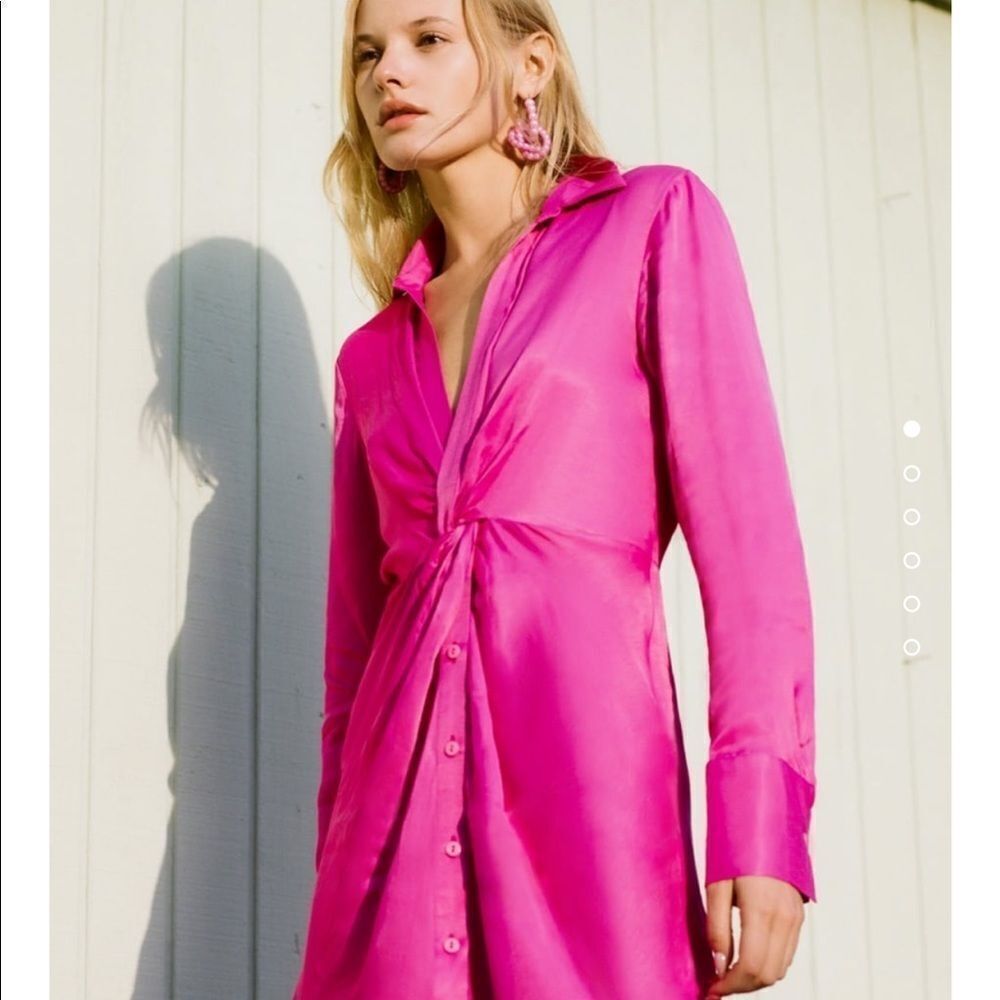 Zara pink satin dress